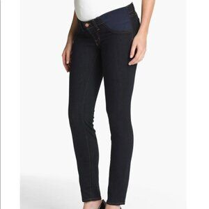 NWT J Brand Jeans Mama Maternity Jeans Fleeting Side Panel J Skinny Dark‎ Blue